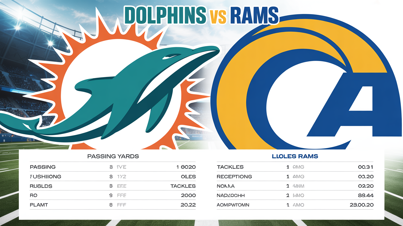 Miami Dolphins vs Los Angeles Rams Match Player Stats
